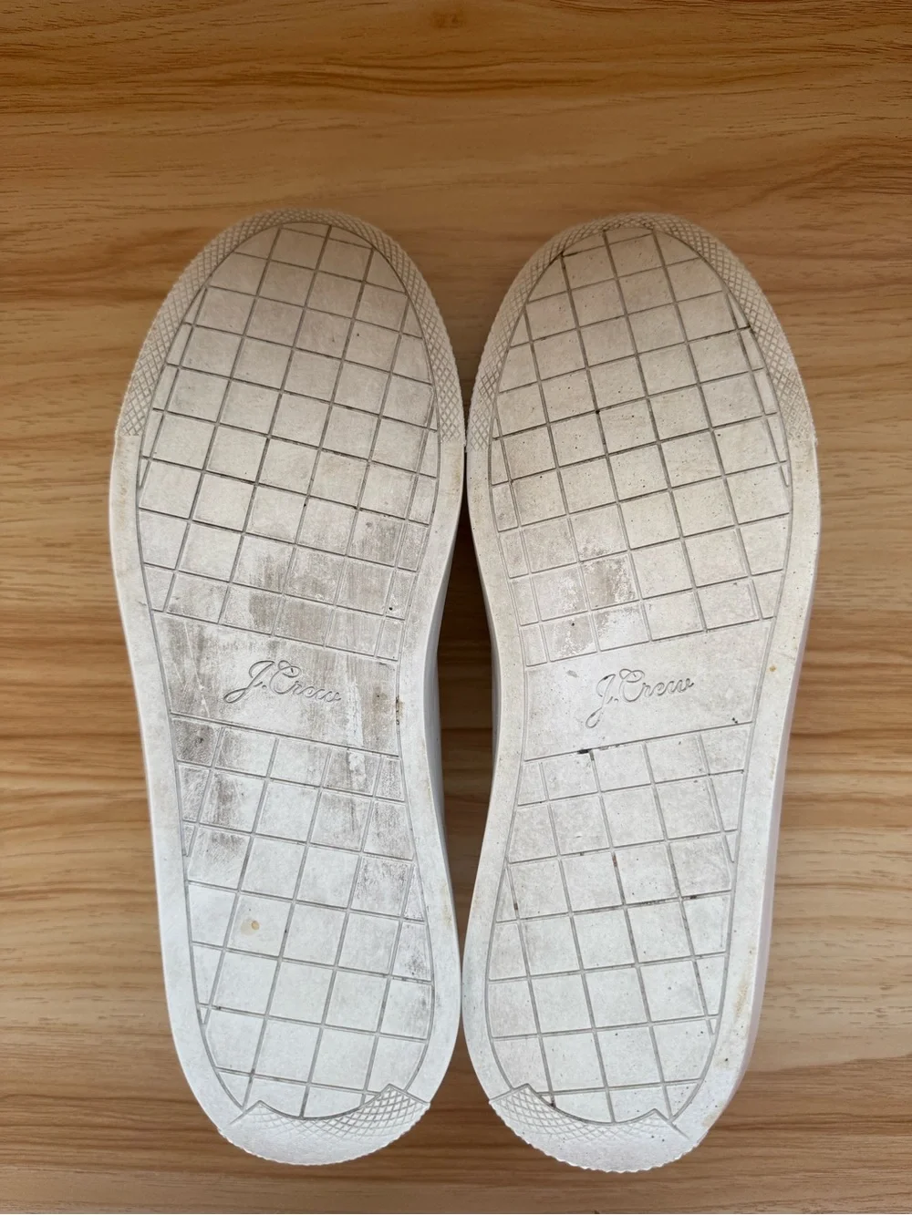 J.Crew Saturday White Leather Sneakers Gold Heel Tab Sz 7.5 Runs Big
